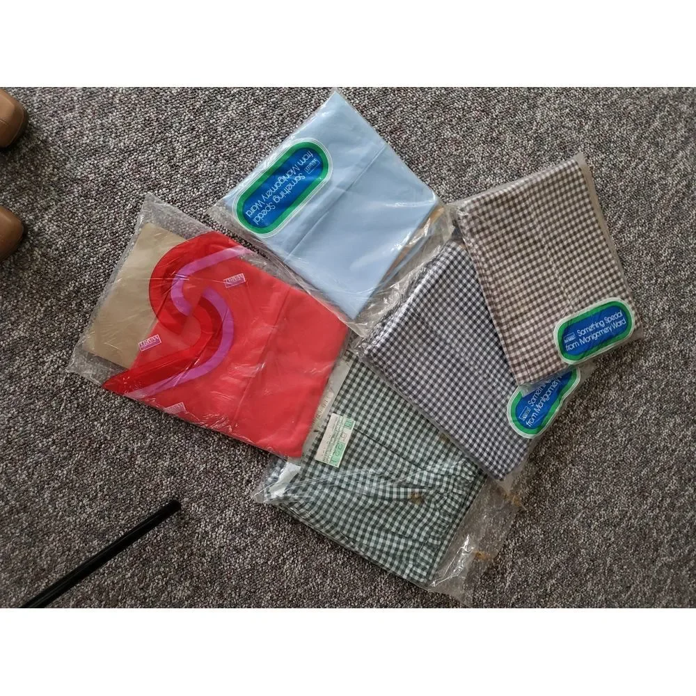 70s Deadstock Brown Plaid Pleated‎ Pants - Picture 5 of 6